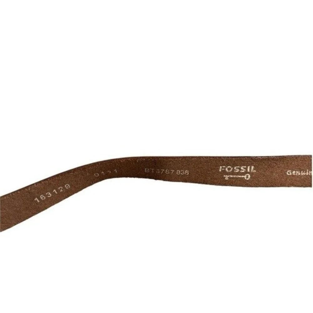 Fossil Vintage Y2K Women’s Leather Belt L Interlocking Adjustable Boho Western
